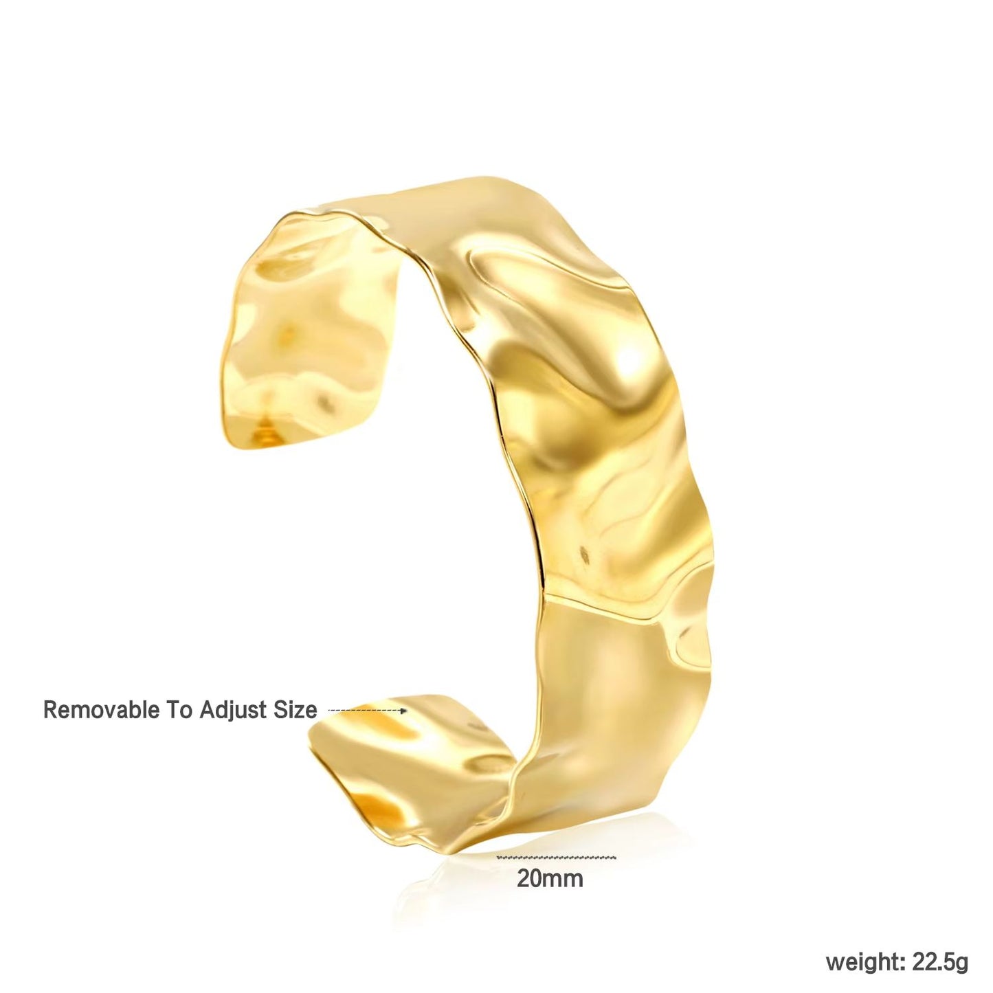 LUXUSTEEL Flower Cuff Bracelet  Womens 18K Gold Plated Stainless Steel Bangle NoFade Elegant Jewelr 9