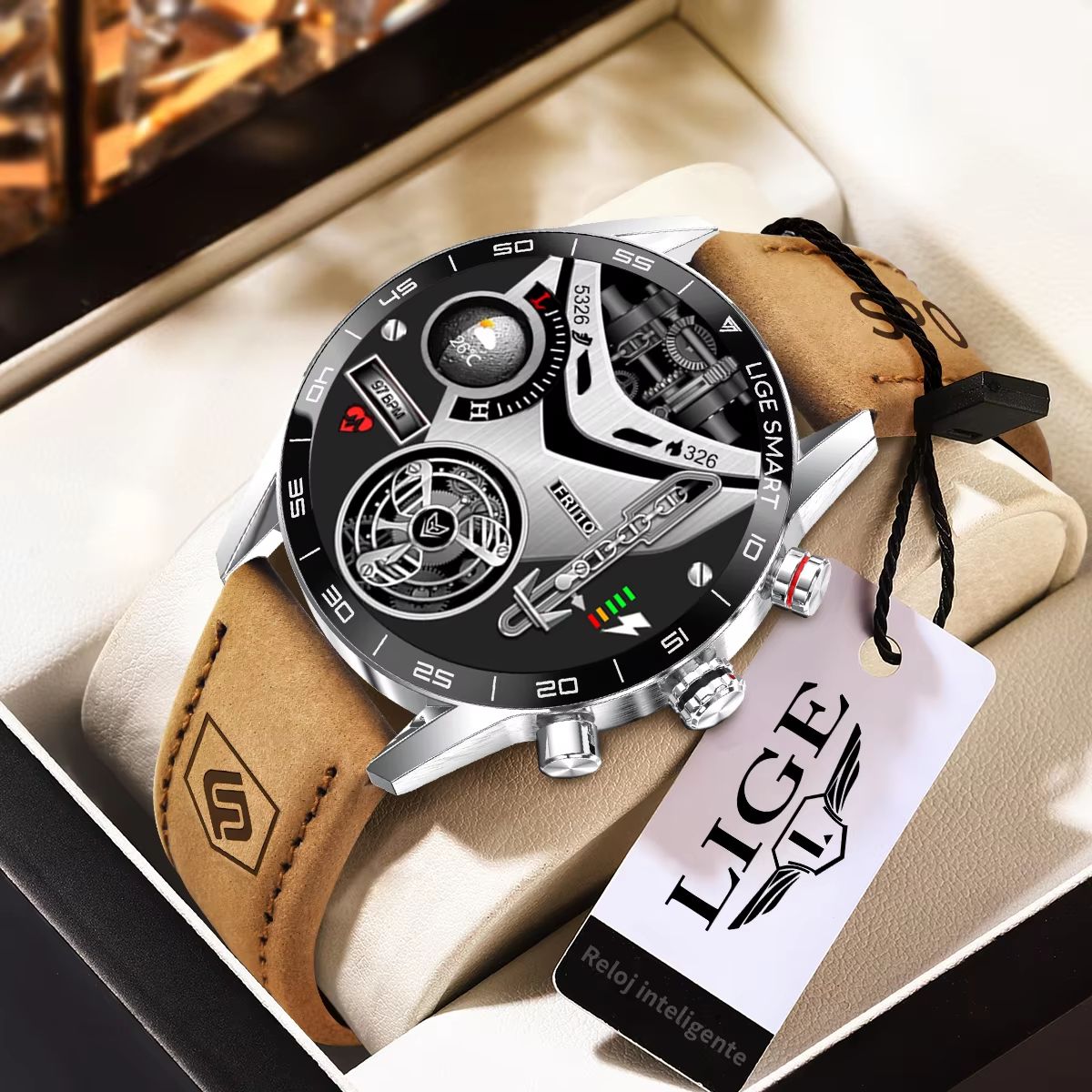 LIGE 2024 Military GPS Smart Watch – Rugged Men's AMOLED Outdoor Waterproof Smartwatch with Bluetooth Call & Heart Rate