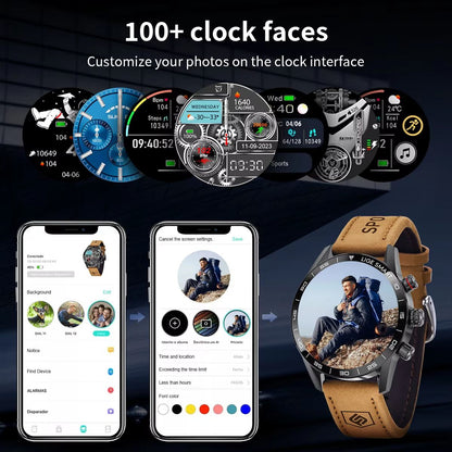 LIGE 2024 Military GPS Smart Watch  Rugged Mens AMOLED Outdoor Waterproof Smartwatch With Bluetooth 4