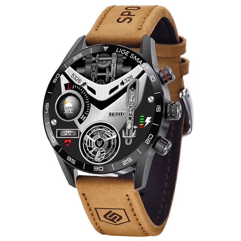 LIGE 2024 Military GPS Smart Watch  Rugged Mens AMOLED Outdoor Waterproof Smartwatch With Bluetooth 6