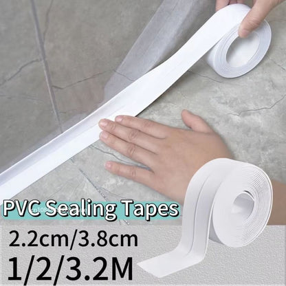 Waterproof Self-Adhesive Caulk Sealing Tape – PVC Oil-Proof Kitchen Sink & Bathroom Edge Strip (1m / 2m / 3.2m)