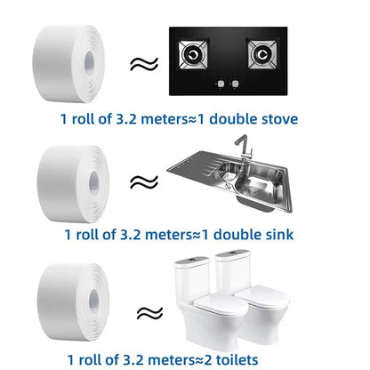 Waterproof SelfAdhesive Caulk Sealing Tape  PVC OilProof Kitchen Sink  Bathroom Edge Strip 1m  2m   1