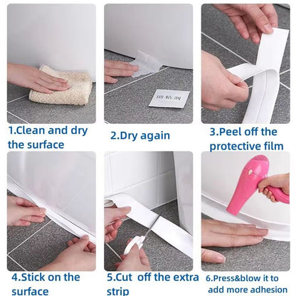 Waterproof SelfAdhesive Caulk Sealing Tape  PVC OilProof Kitchen Sink  Bathroom Edge Strip 1m  2m   5