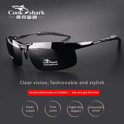 Cook Shark Aluminum Magnesium Sunglasses  Mens HD Polarized Driving Glasses With Lightweight Frame 9