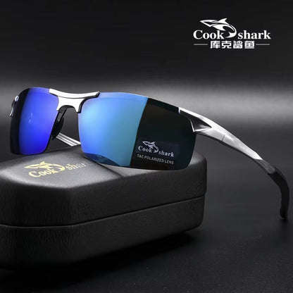 Cook Shark Aluminum Magnesium Sunglasses  Mens HD Polarized Driving Glasses With Lightweight Frame 12