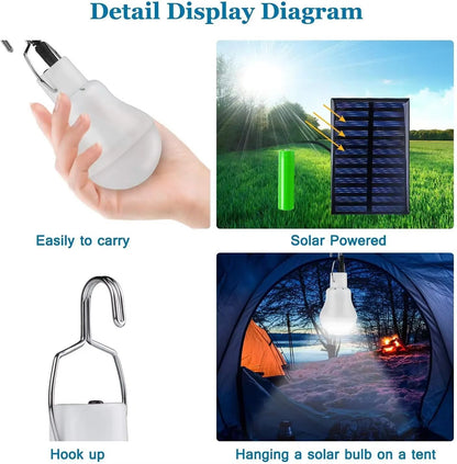 LED Solar Bulb Light  Waterproof USB Rechargeable Outdoor  Indoor Hanging Lamp For Emergency And Ca 3
