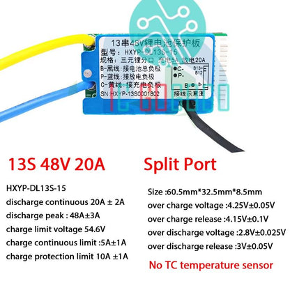 10S 36V  13S 48V Lithiumion Battery Protection Board BMS  15A20A With Temperature Sensor  Heat Sink 9