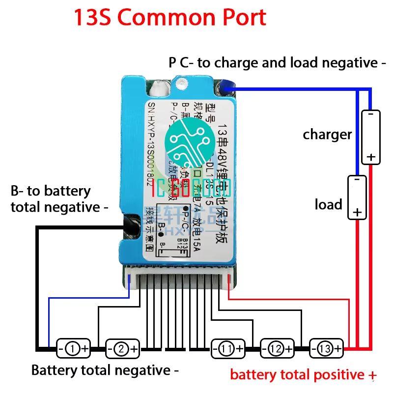 10S 36V  13S 48V Lithiumion Battery Protection Board BMS  15A20A With Temperature Sensor  Heat Sink 5