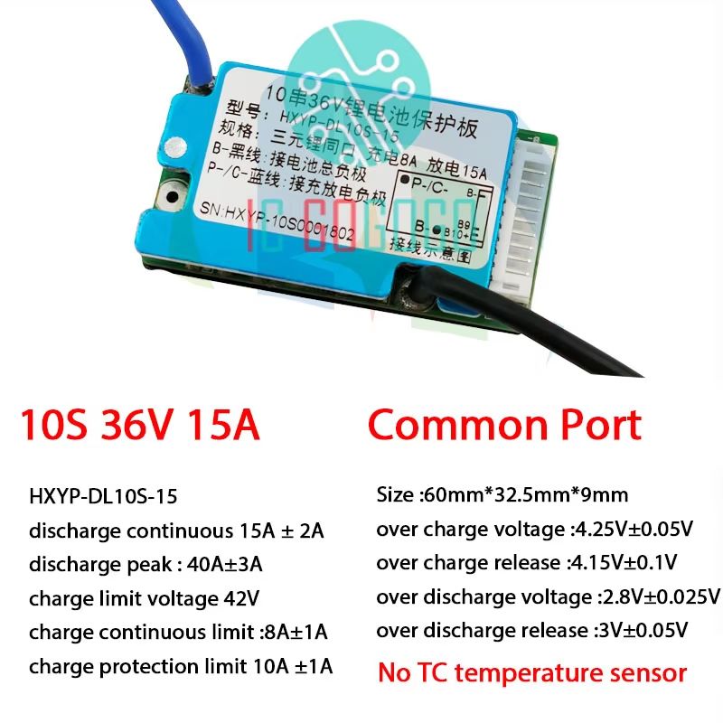 10S 36V  13S 48V Lithiumion Battery Protection Board BMS  15A20A With Temperature Sensor  Heat Sink 6