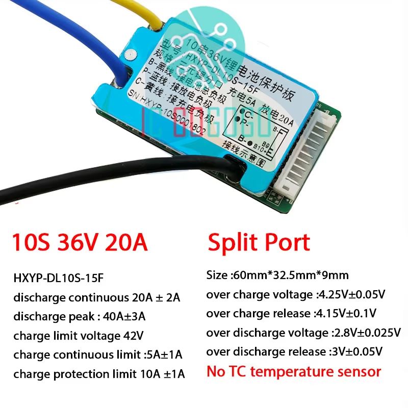 10S 36V  13S 48V Lithiumion Battery Protection Board BMS  15A20A With Temperature Sensor  Heat Sink 7