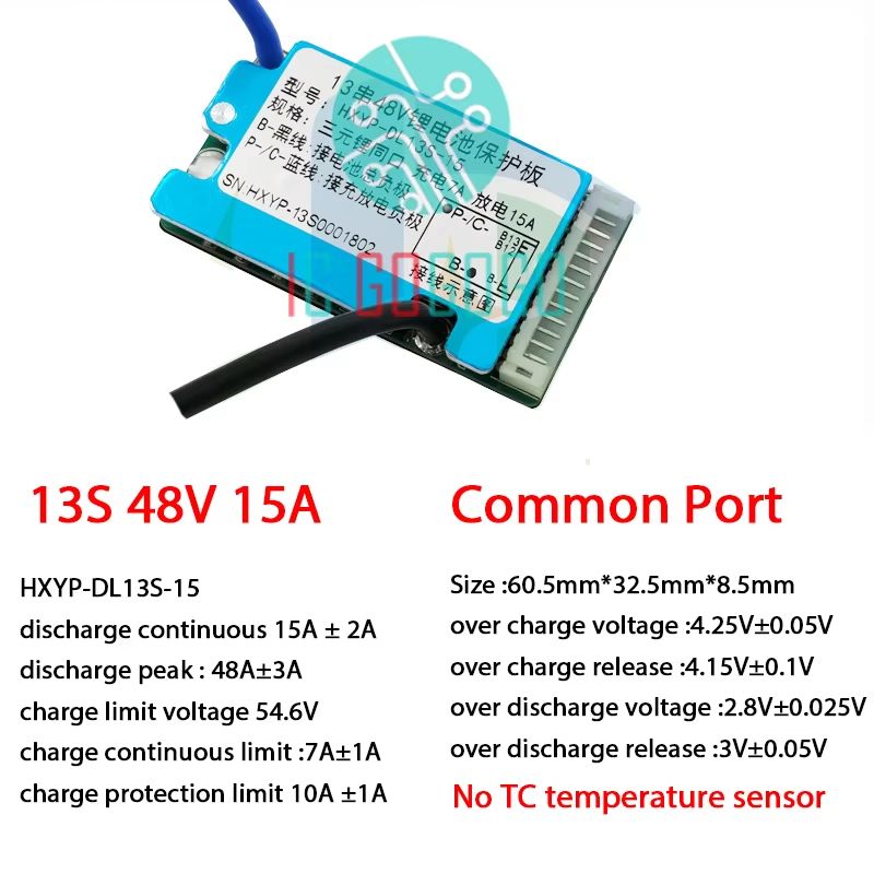 10S 36V  13S 48V Lithiumion Battery Protection Board BMS  15A20A With Temperature Sensor  Heat Sink 8