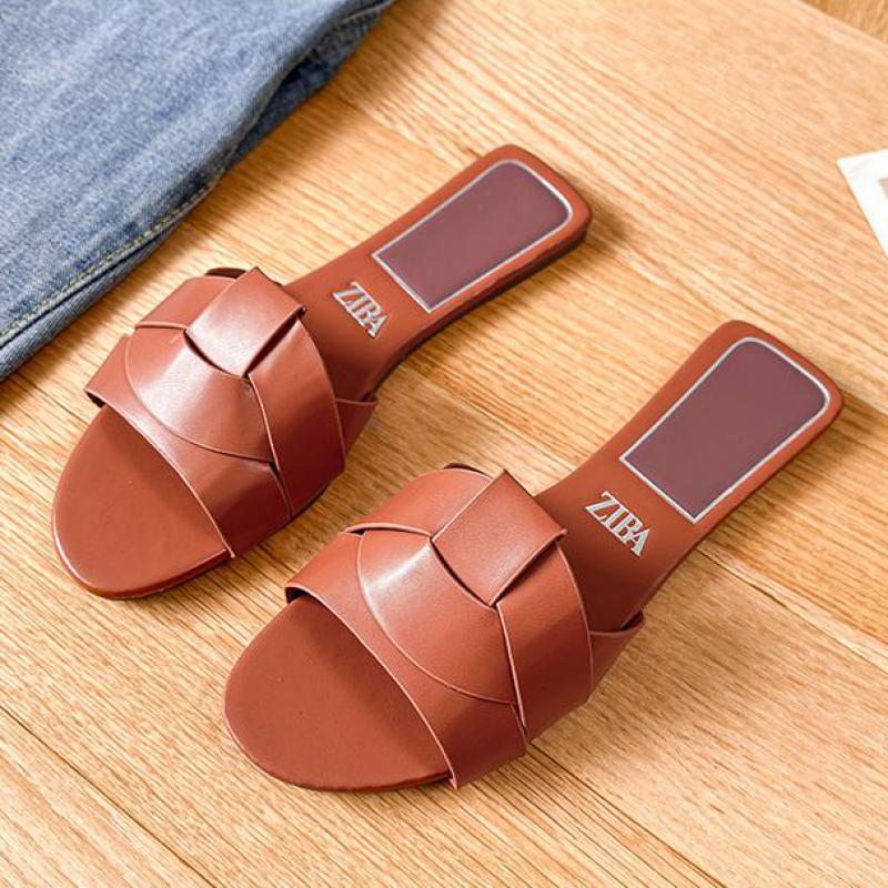 New Woven Luxury Designer Women Sandals Summer Flat Comfortable Casual Bottom Women Slippers Trendy 6