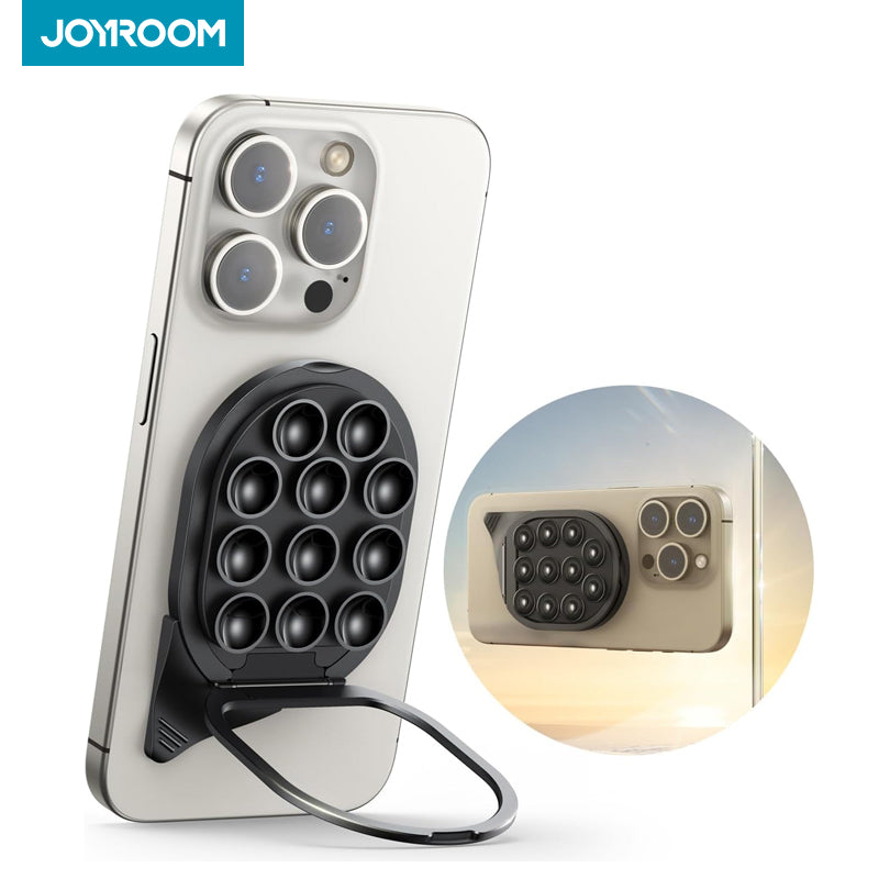 Magnetic Phone Holder Mount, Suction Cup Phone Grip, Strong Pull Ring for iPhone, Samsung, Android