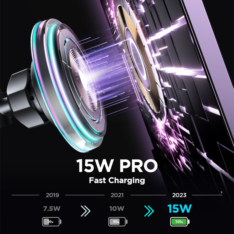 Wireless Charger For IPhone Colorful Magnetic Car Phone Holder Fast Charging Car Charger Holder 4