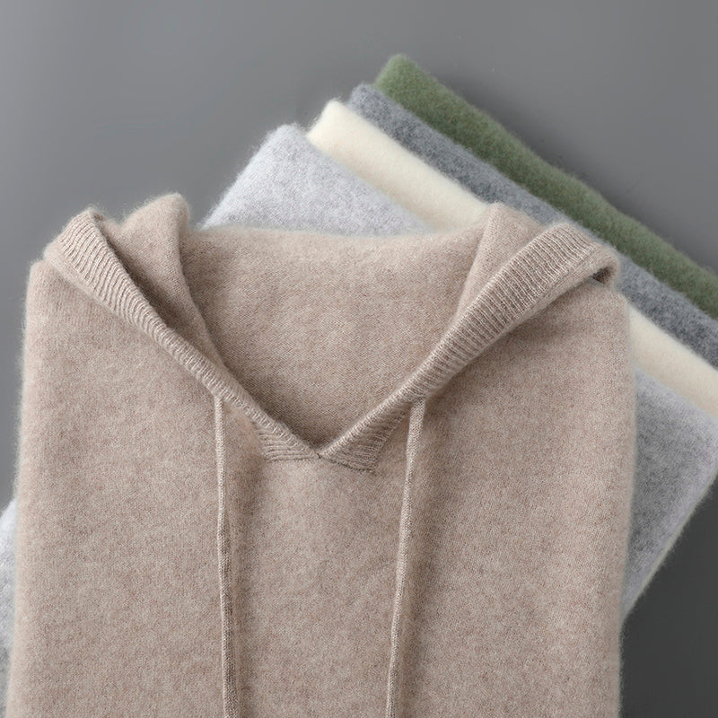 Mens Merino Wool Sweater Thick Hooded Pullover Soft Knitwear For Autumn Winter Casual Comfort Wool  1