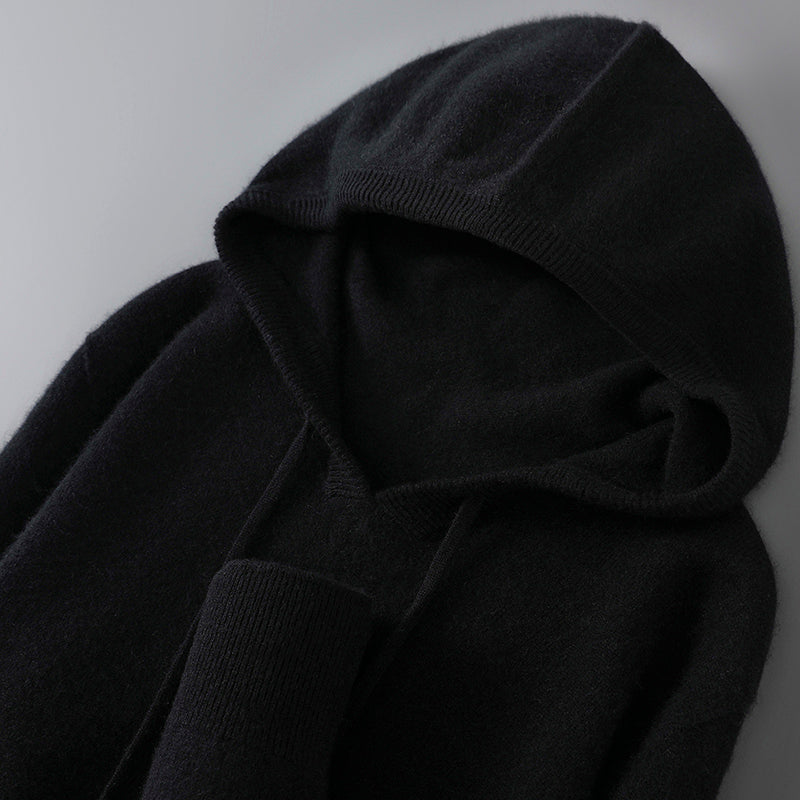 Mens Merino Wool Sweater Thick Hooded Pullover Soft Knitwear For Autumn Winter Casual Comfort Wool  8