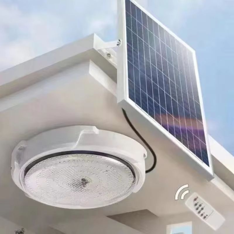 Solar Ceiling Light with Remote Control – 60W-500W Indoor & Outdoor LED Solar-Powered Lamp for Garden, Home & Garage