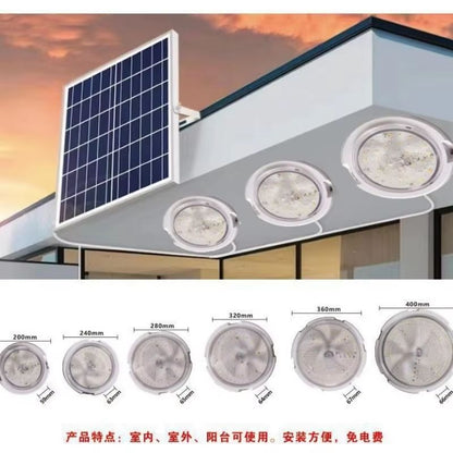 Solar Ceiling Light With Remote Control  60W500W Indoor  Outdoor LED SolarPowered Lamp For Garden H 1