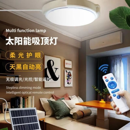 Solar Ceiling Light With Remote Control  60W500W Indoor  Outdoor LED SolarPowered Lamp For Garden H 4