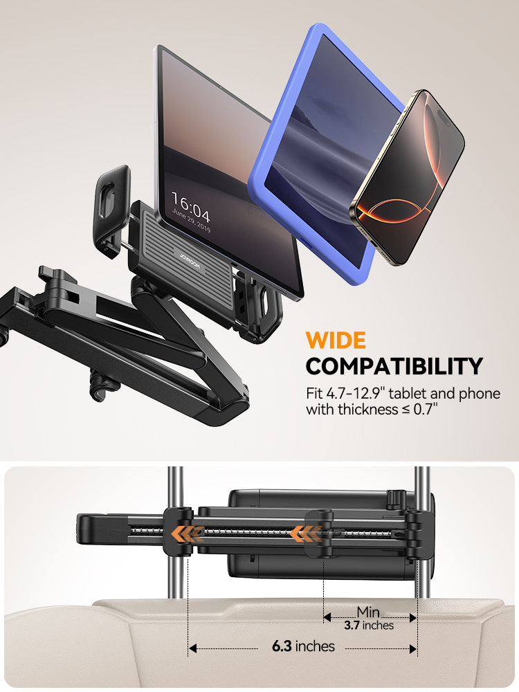 3 In 1 Adjustable Backseat Car Mount Car Headrest Tablet Holder Mount Road Trip Essentials For 4712 5