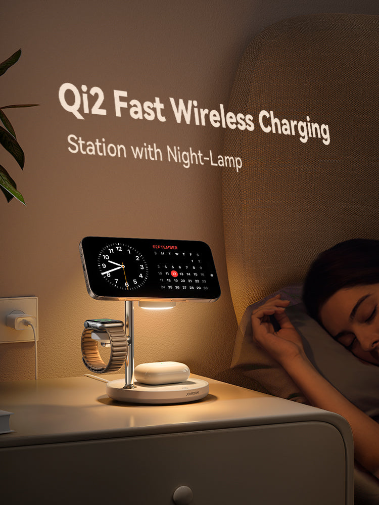 Fast Wireless Charger for iPhone, Qi2 Magnetic Charging Station, for iWatch, AirPods