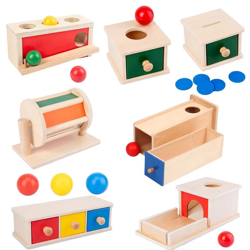 Montessori Macaroon Color Spinning Drum  Coin Box  Sensory Learning Toy For Babies  Toddlers 5