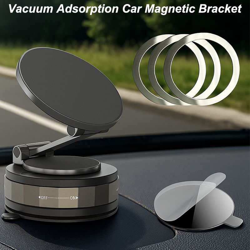 Universal 360° Vacuum Magnetic Car Phone Mount, Suction Cup Holder for iPhone, Samsung, Xiaomi