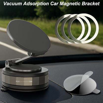 Universal 360° Vacuum Magnetic Car Phone Mount, Suction Cup Holder for iPhone, Samsung, Xiaomi