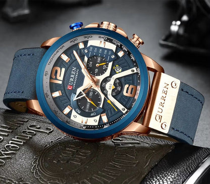 Curren 8329 Mens Luxury Military Sport Watch  Leather Strap Quartz Wristwatch For Everyday  Formal  2