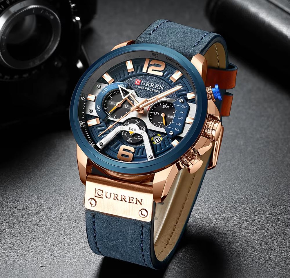 Curren 8329 Mens Luxury Military Sport Watch  Leather Strap Quartz Wristwatch For Everyday  Formal  3