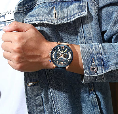 Curren 8329 Mens Luxury Military Sport Watch  Leather Strap Quartz Wristwatch For Everyday  Formal  4