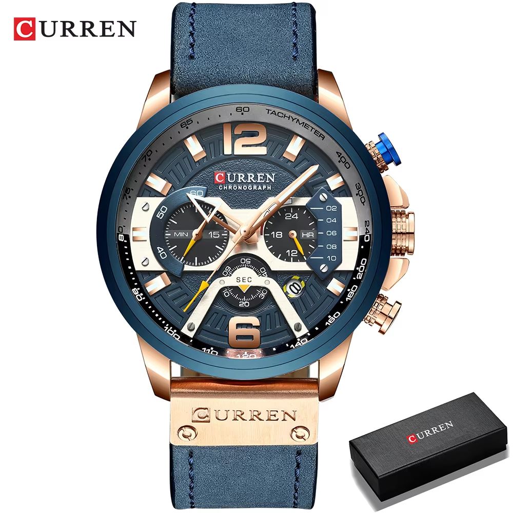 Curren 8329 Mens Luxury Military Sport Watch  Leather Strap Quartz Wristwatch For Everyday  Formal  11