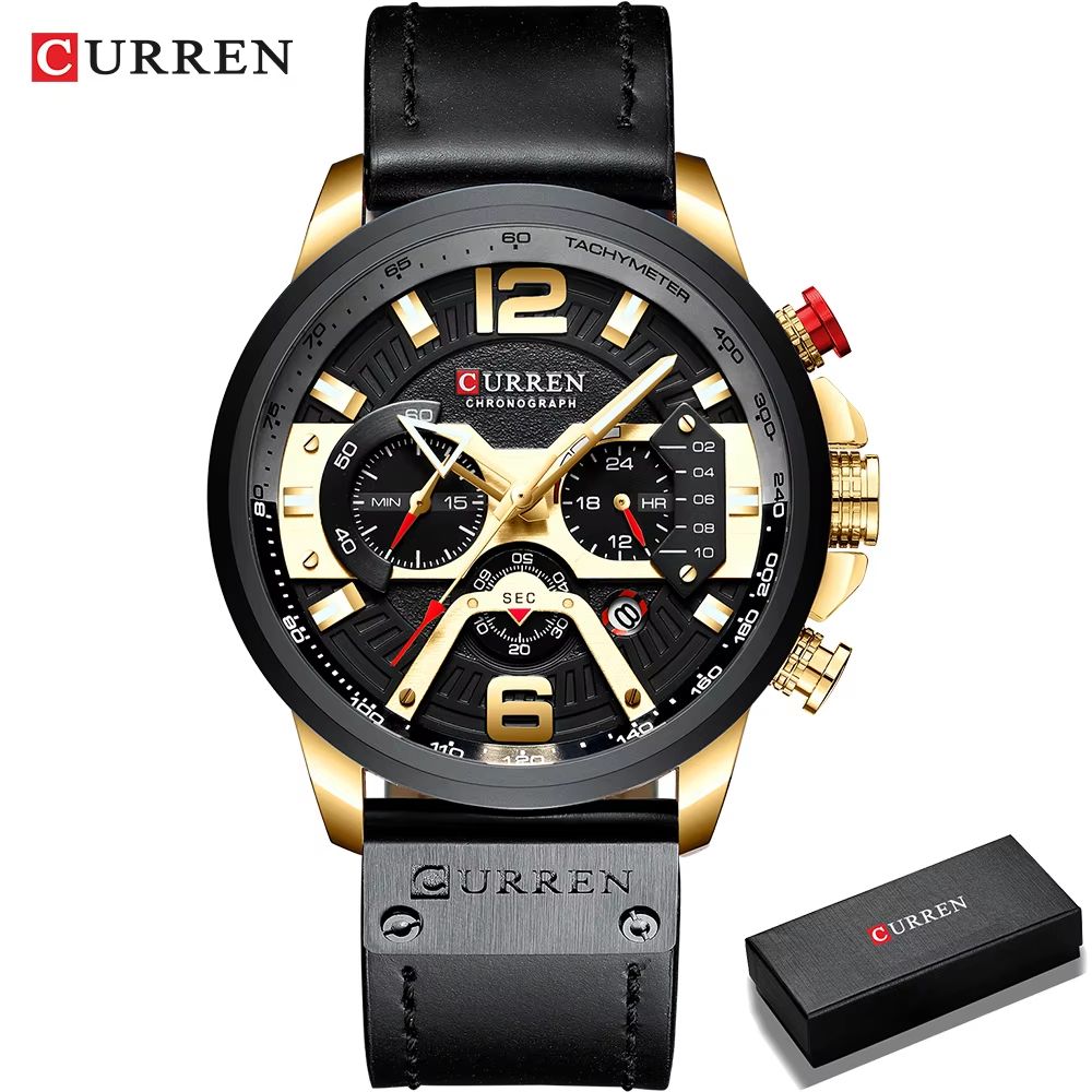 Curren 8329 Mens Luxury Military Sport Watch  Leather Strap Quartz Wristwatch For Everyday  Formal  12