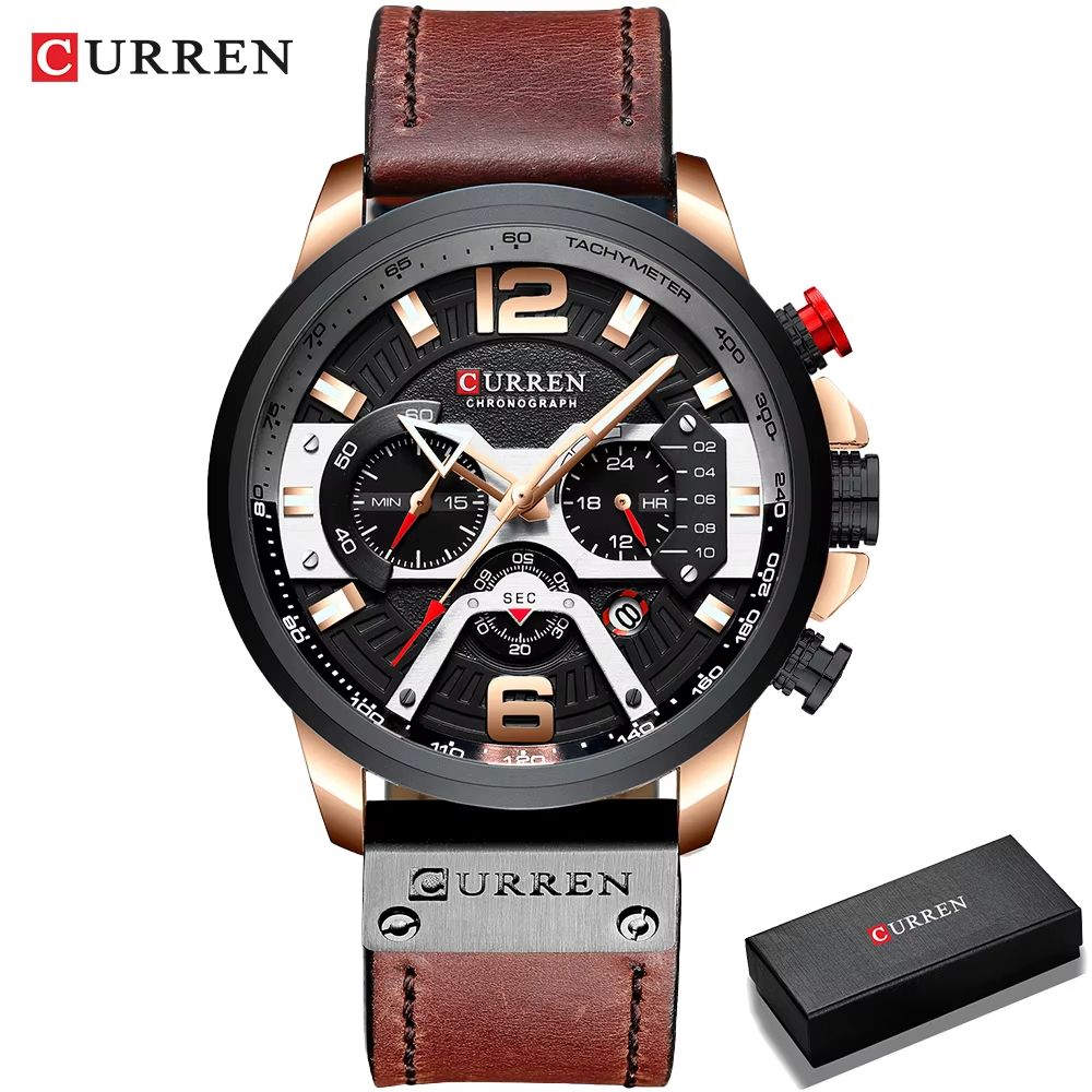 Curren 8329 Mens Luxury Military Sport Watch  Leather Strap Quartz Wristwatch For Everyday  Formal  13