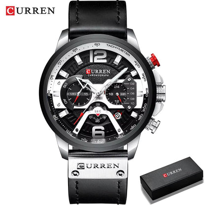 Curren 8329 Mens Luxury Military Sport Watch  Leather Strap Quartz Wristwatch For Everyday  Formal  14