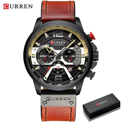 Curren 8329 Mens Luxury Military Sport Watch  Leather Strap Quartz Wristwatch For Everyday  Formal  15