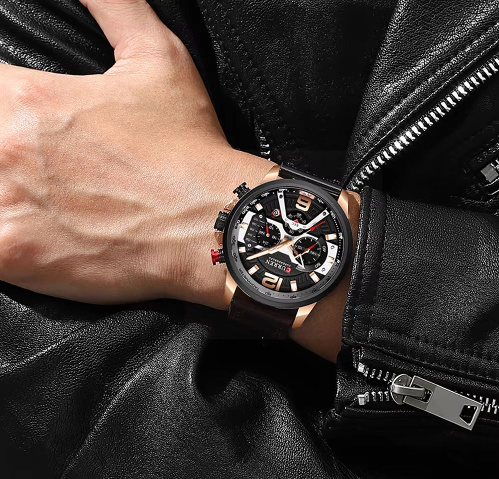 Curren 8329 Mens Luxury Military Sport Watch  Leather Strap Quartz Wristwatch For Everyday  Formal  5