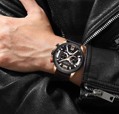 Curren 8329 Mens Luxury Military Sport Watch  Leather Strap Quartz Wristwatch For Everyday  Formal  5