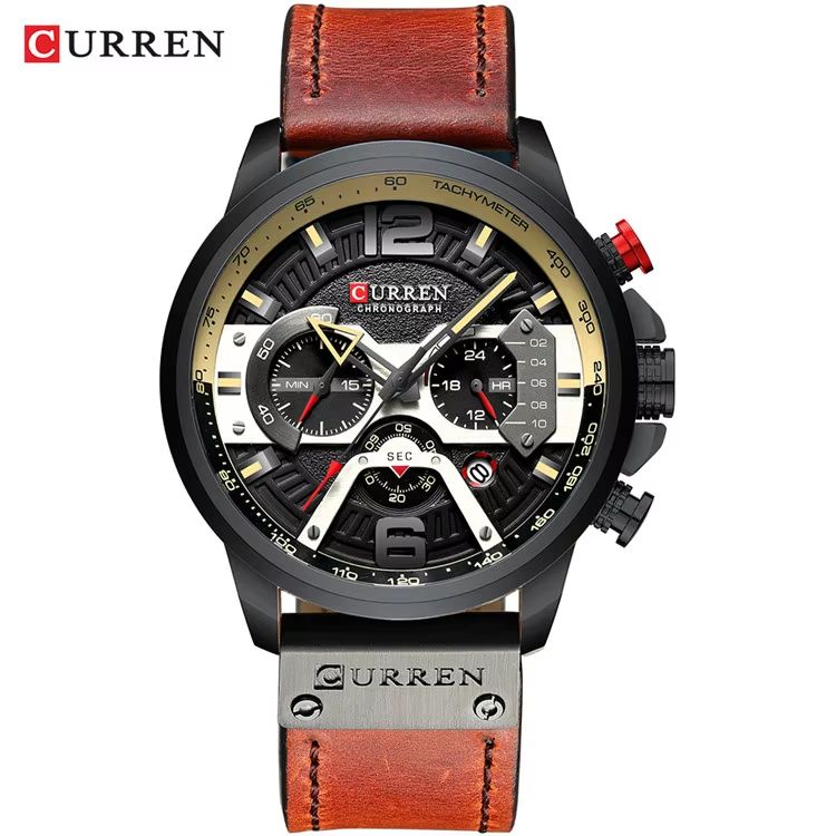 Curren 8329 Mens Luxury Military Sport Watch  Leather Strap Quartz Wristwatch For Everyday  Formal  7