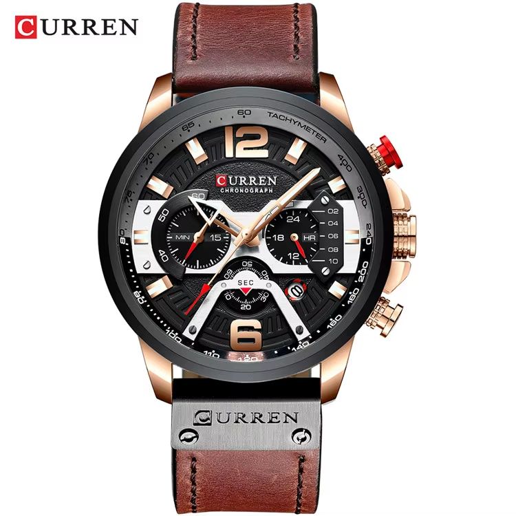 Curren 8329 Mens Luxury Military Sport Watch  Leather Strap Quartz Wristwatch For Everyday  Formal  8