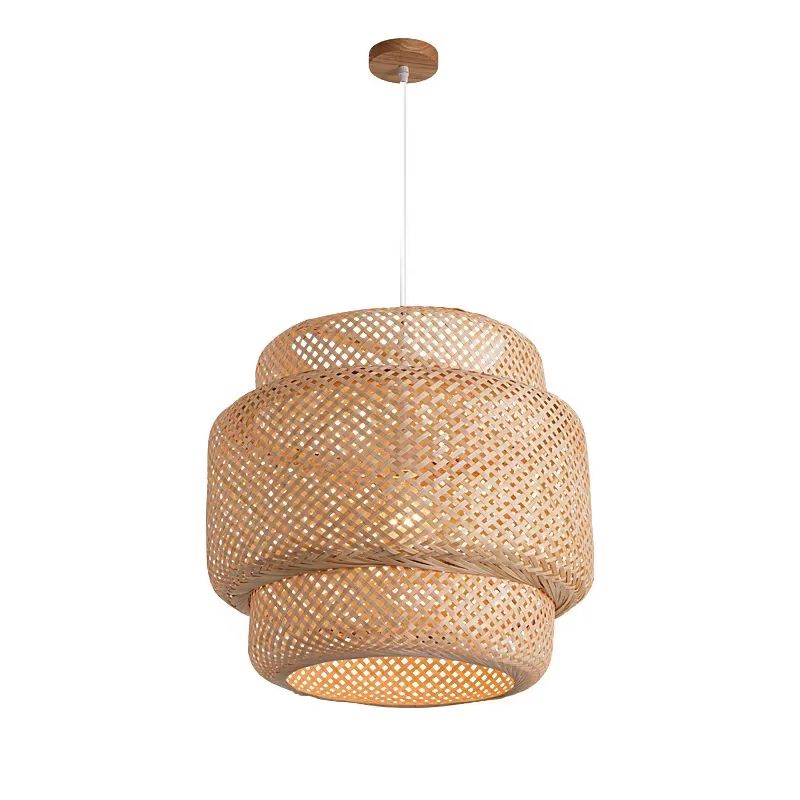 30cm Modern Bamboo Pendant Light  Handwoven Bamboo Chandelier For Dining Room Bedroom  Living Space 2