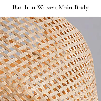 30cm Modern Bamboo Pendant Light  Handwoven Bamboo Chandelier For Dining Room Bedroom  Living Space 5