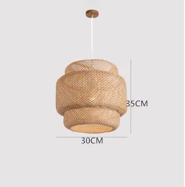 30cm Modern Bamboo Pendant Light  Handwoven Bamboo Chandelier For Dining Room Bedroom  Living Space 6