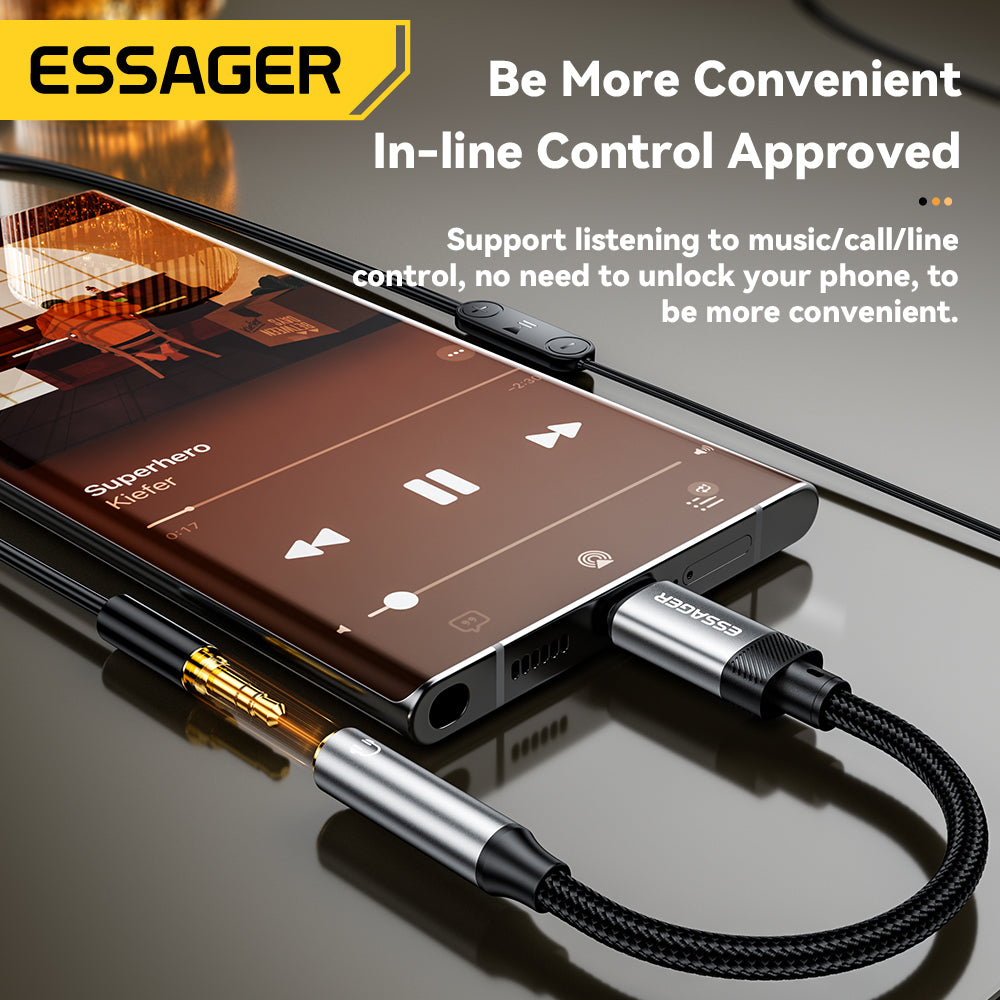 Headphone Aux Cable USB Type C to 3.5 Adapter, Lightning to 3.5 mm Jack Audio Adapter, OTG Type C for iPhone Xiaomi