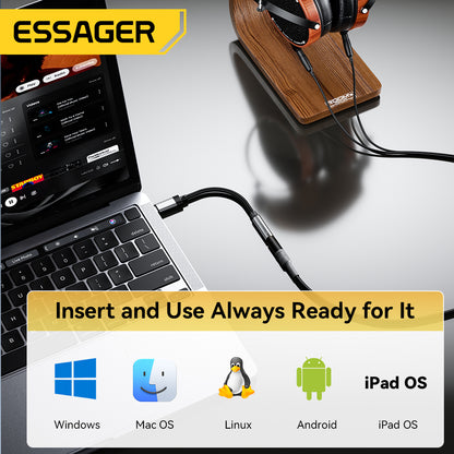 Headphone Aux Cable USB Type C to 3.5 Adapter, Lightning to 3.5 mm Jack Audio Adapter, OTG Type C for iPhone Xiaomi