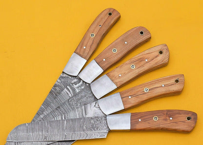 Handmade Damascus Chef Knife Set Of 5 With Popular Wood Handle 2