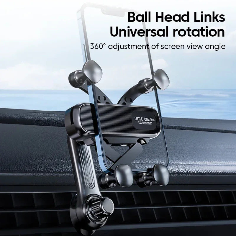 Air Vent Clip Navigation Stand, 360° Rotation Gravity Car Phone Holder, Telescopic Air Outlet Support 4.7-7 inch