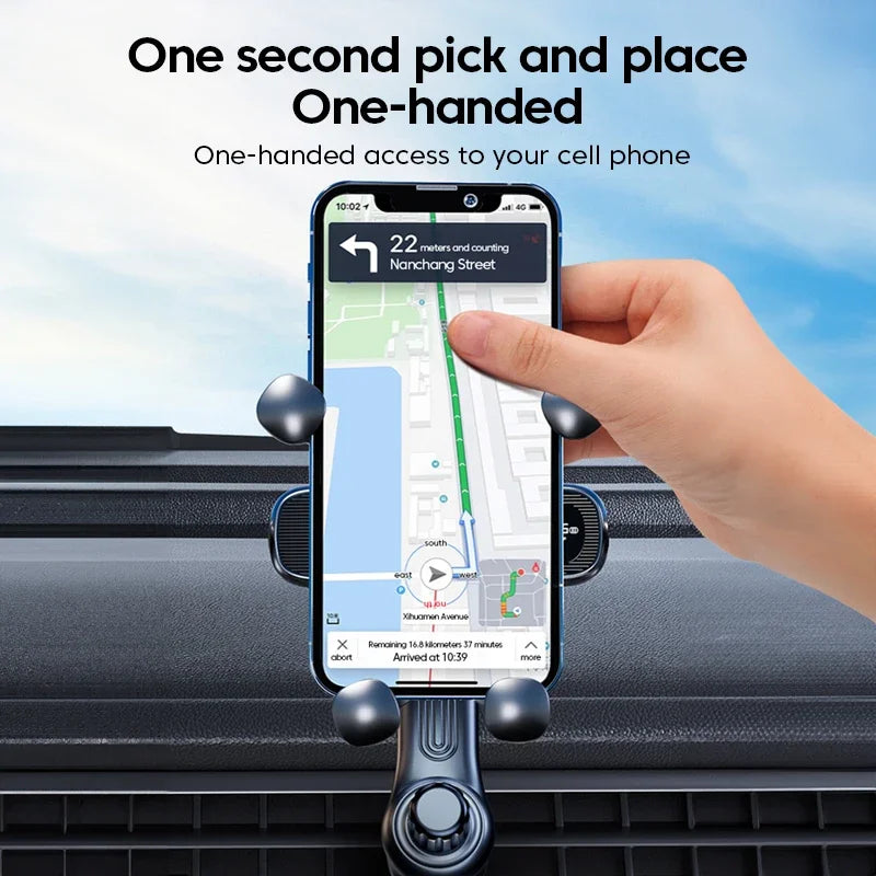 Air Vent Clip Navigation Stand, 360° Rotation Gravity Car Phone Holder, Telescopic Air Outlet Support 4.7-7 inch