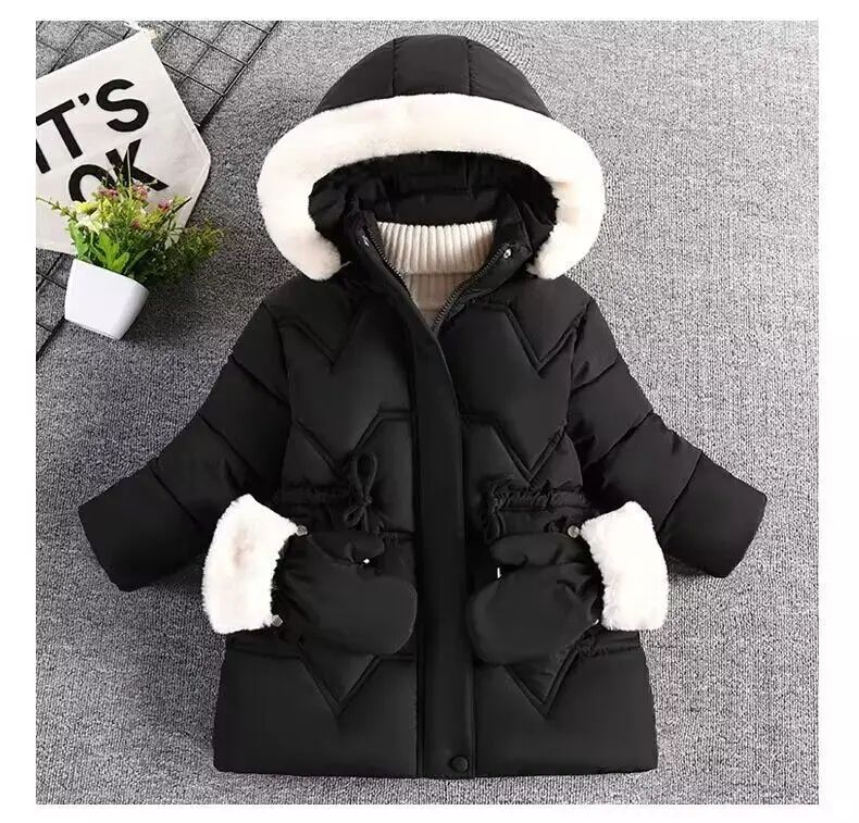 Princess Coat For Girls Autumn Winter Jacket Hooded Outerwear For Kids Birthday Christmas Gift Keep 5