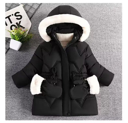 Princess Coat For Girls Autumn Winter Jacket Hooded Outerwear For Kids Birthday Christmas Gift Keep 5